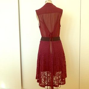 American Rag Burgundy lace asymmetrical skirt S